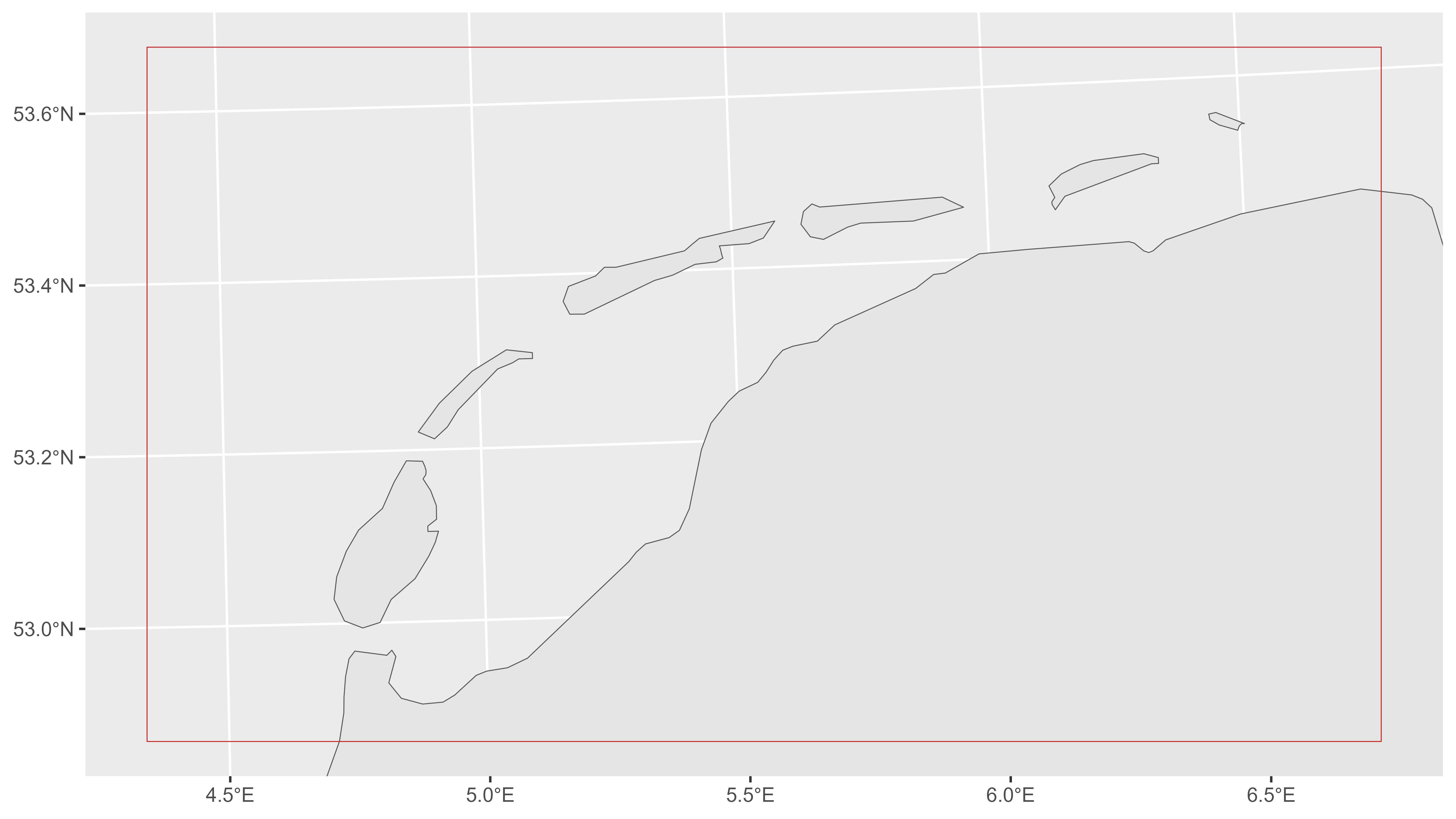 Bounding box around the Dutch Wadden Sea