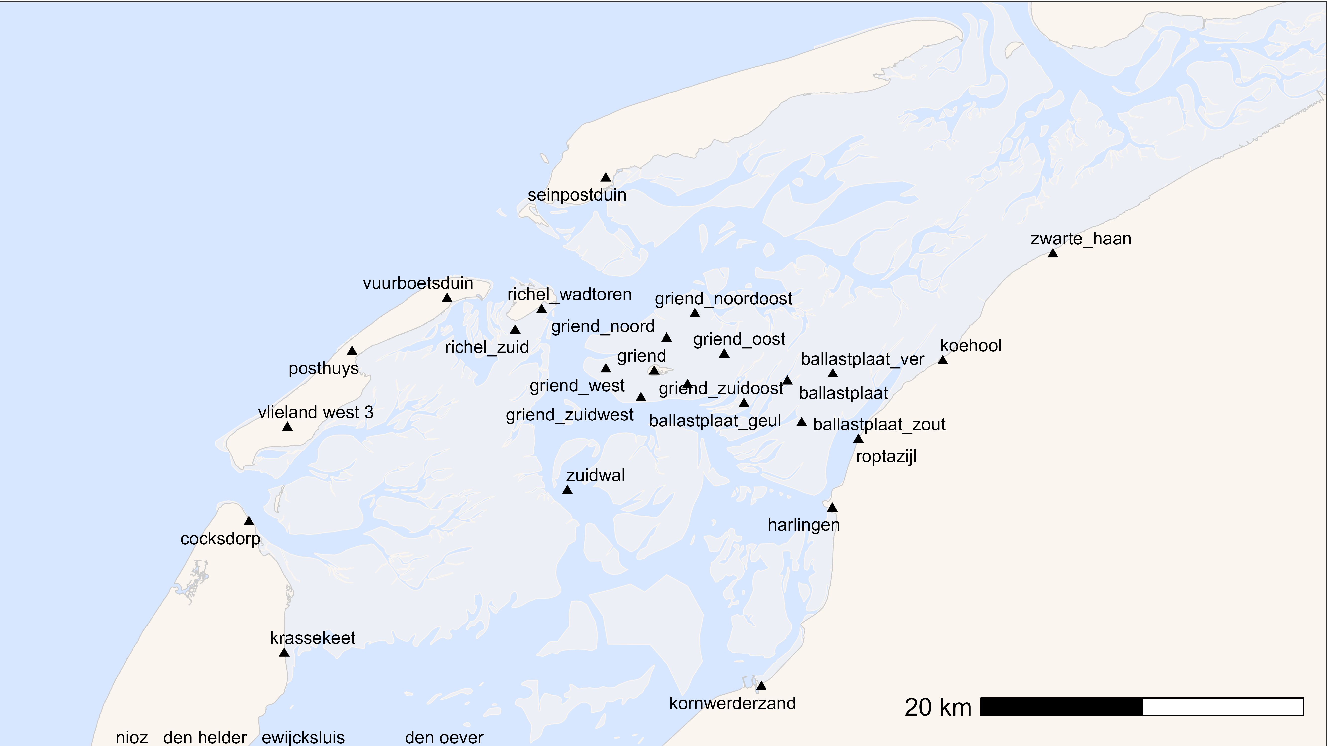basemap with receivers and label